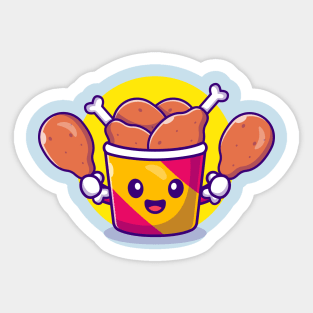 Cute Bucket Fried Chicken Cartoon Sticker